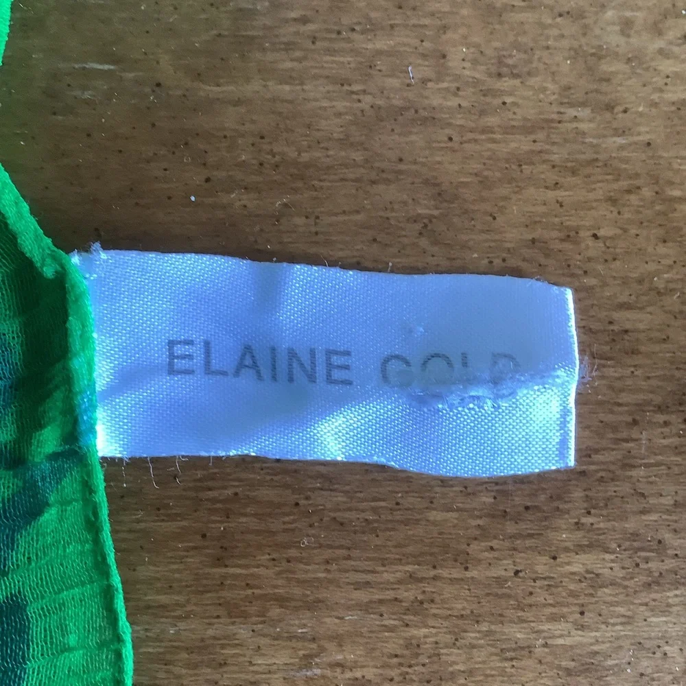 Elaine Gold Sheer Floral Green and Yellow Oblong Scarf